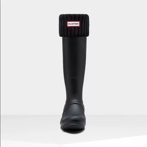 Hunter Black Half Cardigan Knitted Cuff Tall Boot Socks